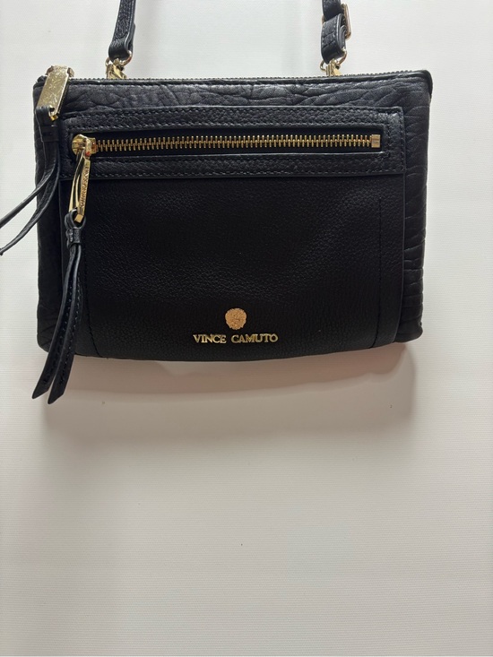 Vince Camuto Handbags - Vince Camuto Black Pebbled Leather Crossbody with Gold Hardware